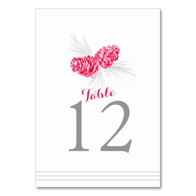 Gräs konst röd vit bröllop bordsnummer (Baksidan)