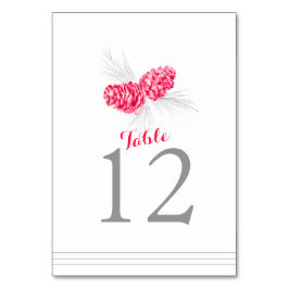 Gräs konst röd vit bröllop bordsnummer