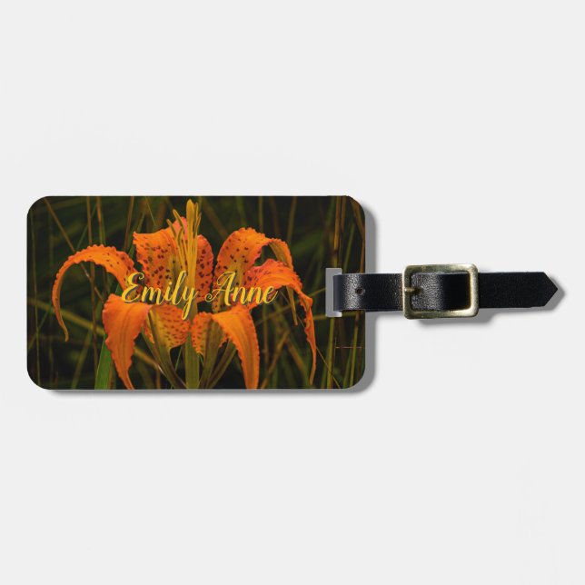 "Gräs Lily" Luggage Tag Bagagebricka (Horisontell Framsida)