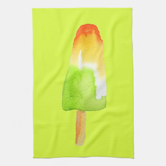 Gräs Lime popsicle pop art söt mat Kökshandduk (Vertikal)
