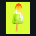 Gräs Lime popsicle pop art söt mat Poster<br><div class="desc">Vattenfärgillustration för Cute gräs-lime-isblock. För popsikel älskare överallt. Cute Summer-design. Rosa och girighet. Foodie art.</div>