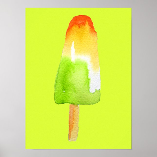 Gräs Lime popsicle pop art söt mat Poster (Framsidan)