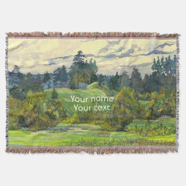 Gräs målar vattenfärg på silke filt (Framsidan)