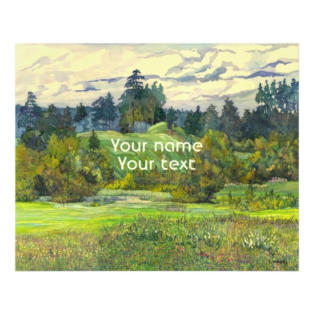 Gräs målar vattenfärg på silke fototryck (Framsidan)