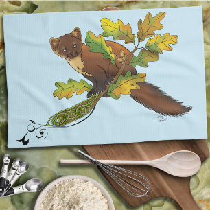 Gräs Marten Höst löv Kökshandduk