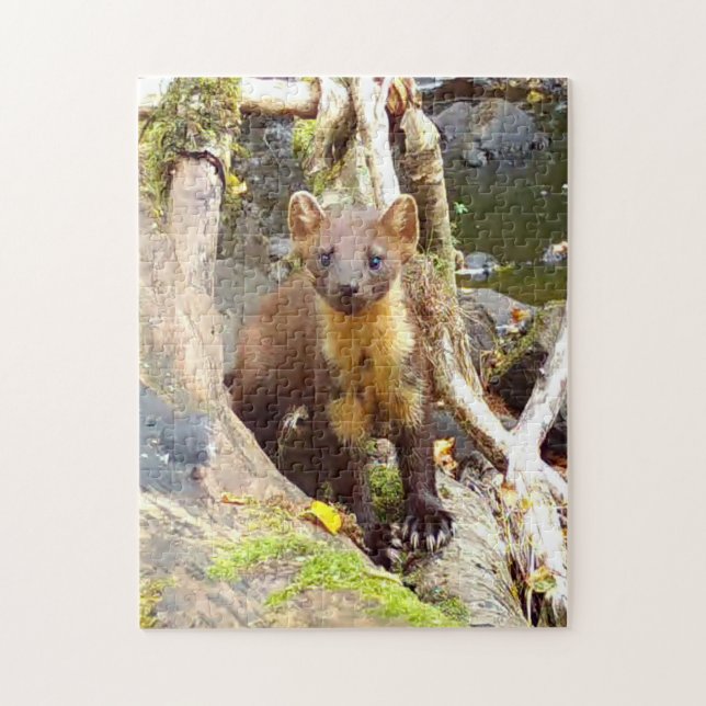 Gräs Marten på loggen redigerbar Pussel (Vertikal)