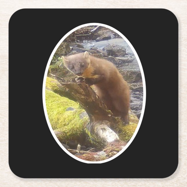 Gräs Marten på Papper logg Underlägg Kvadrat (Framsidan)