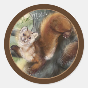 Gräs Marten Runt Klistermärke