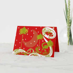 Gräs med Måne-anpassa Change BackGround Färg Helgkort