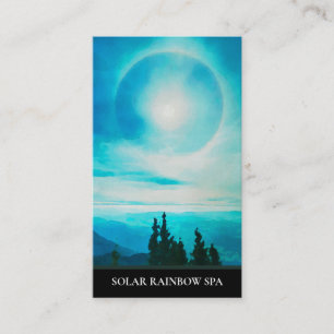 *~* Gräs Mountain Sol Regbow Blue Affärskort Visitkort