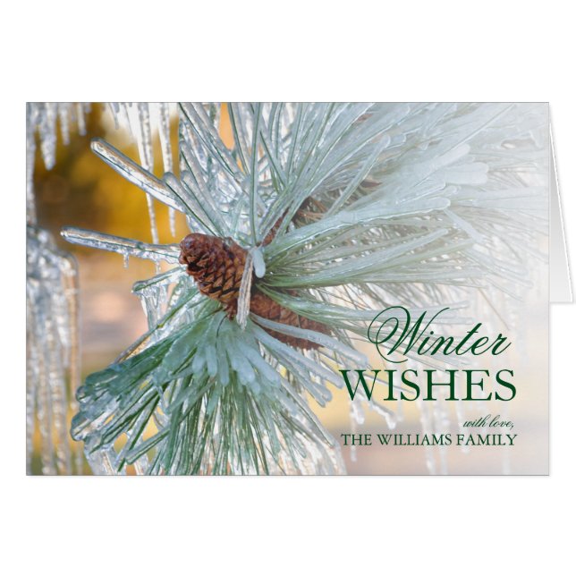 Gräs nål censurerat i is hälsningskort (Framsidan Horizontal)