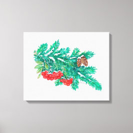 Gräs Nål och Berries Canvastryck