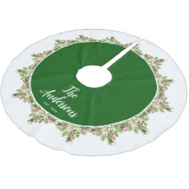 Gräs Nål och Berries Familjejul Julgransmatta Borstad Polyester