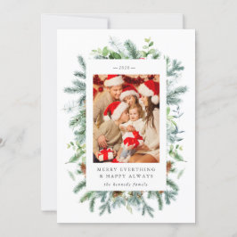 Gräs och Berries Helgdag för fotopul Julkort