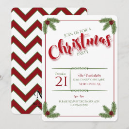 Gräs och Berries jul Party Inbjudningar