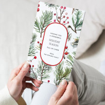 Gräs och Berries Rustic Holiday Greetings Card