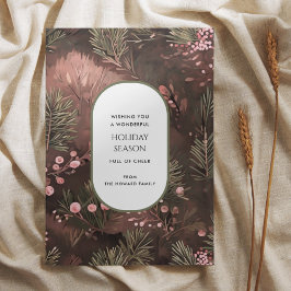 Gräs och Berries Rustic Holiday Greetings Card