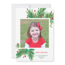 Gräs och Berries Vattensfärgad jul Helgdag