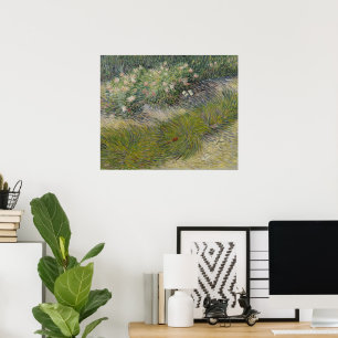 Gräs och fjärilar av Vincent van Gogh Poster