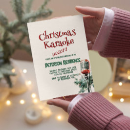 Gräs och Mikrofon jul Karaoke Party Inbjudningar