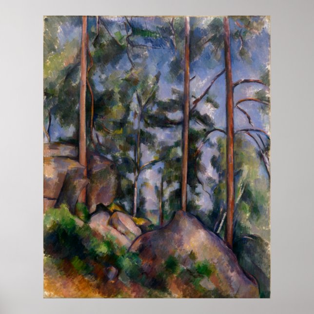 Gräs och Sten (Stift et Rochers) Paul Cézanne Poster (Framsidan)