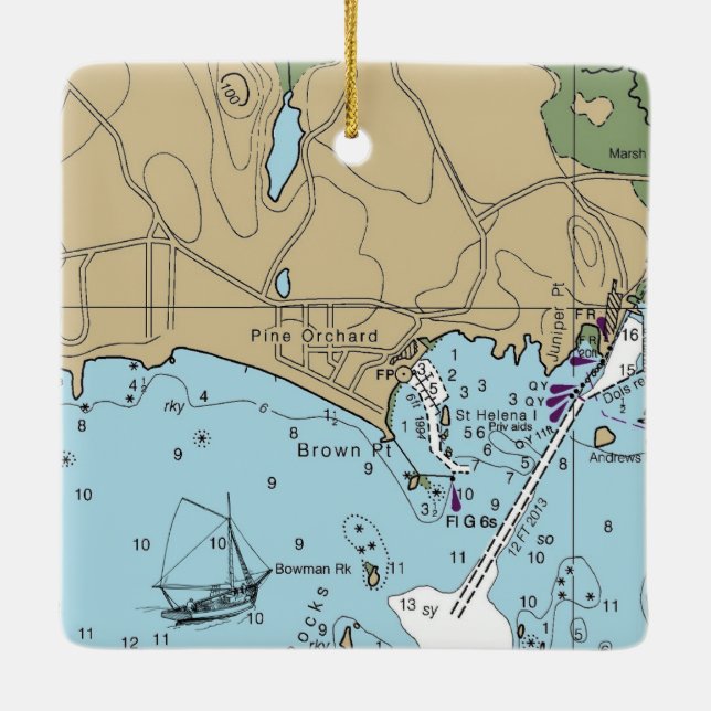 Gräs Orchard Branford CT-diagram Julgransprydnad Keramik (Baksida)