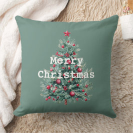 Gräs Red God jul Träd Santa (på baksidan) Kudde