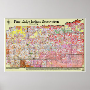 Gräs Ridge Reservation Allottment Karta w/district Poster