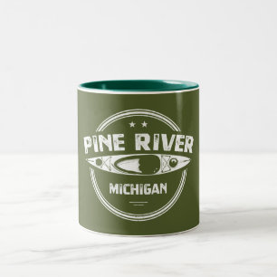 Gräs River Michigan Kayaking Två-Tonad Mugg