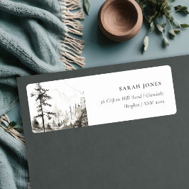 Gräs, Skogen, berggrund, Sketch Adress Returadress Etikett