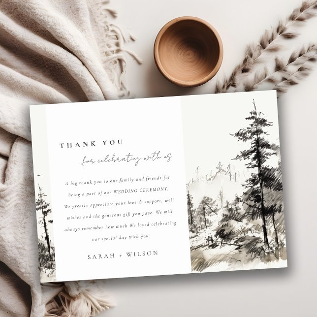 Gräs, Skogen, berggrund, Sketch Bröllop Tack Kort (Skapare uppladdad)