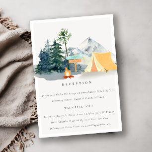 Gräs Skogen Camping Mountain Wedding Reception Tilläggskort