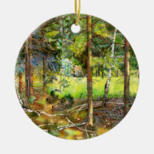 Gräs-skogmålning, vattenfärg