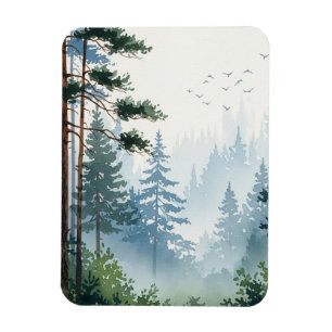 Gräs Skogsvattenfärg Magnet