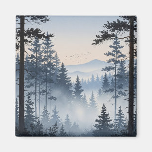 Gräs Skogsvattenfärg Magnet