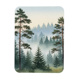 Gräs Skogsvattenfärg Magnet