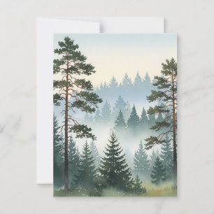 Gräs Skogsvattenfärg Vykort