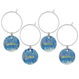 Gräs Spruce Träd Winter Blue jul Snö Berlock Vinglas