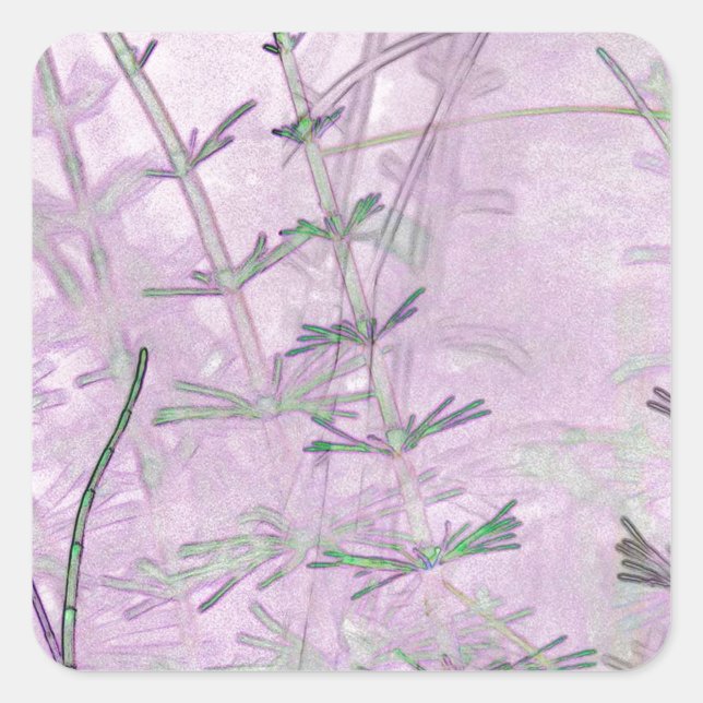 Gräs/stjälkar Fyrkantigt Klistermärke (Framsida)