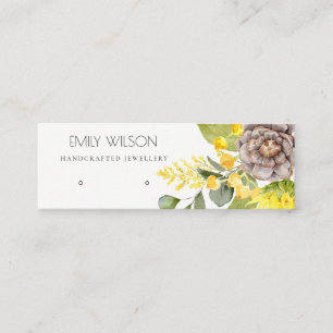 GRÄS SUNFLOWER EUCALYPTUS EARRING VISNING LOGOTYP MINI VISITKORT