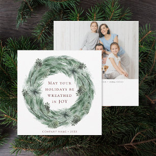 Gräs Träd, andningsfamilj Foto Grönt och rött Julkort