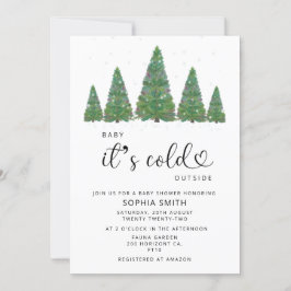 Gräs träd Baby är kallet utanför babyduschen Inbjudningar
