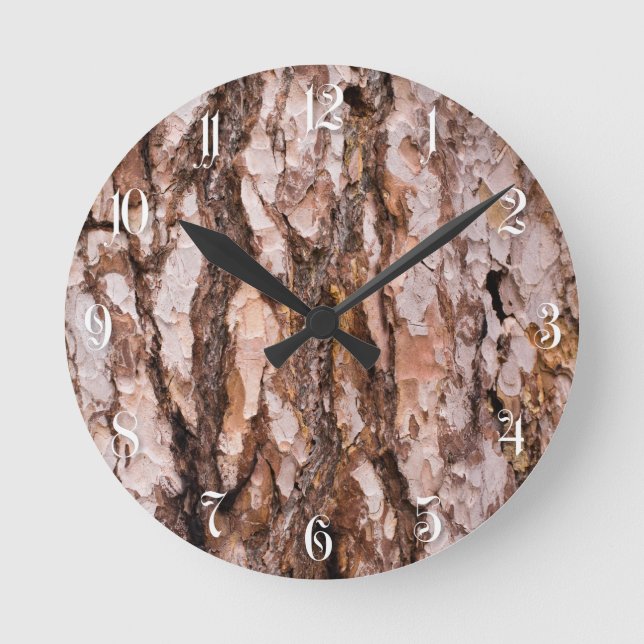 Gräs träd bark struktur rund klocka (Framsida)