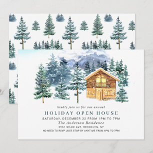 Gräs Träd CHRISTMAS HELGDAG ÖPPET HUS Inbjudningar