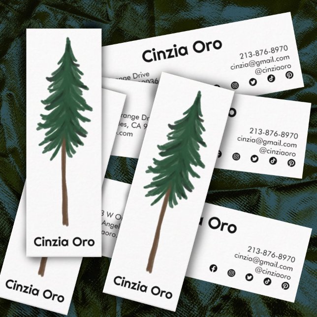 Gräs Träd enkel, minimalistisk, unik naturskog Mini Visitkort (Skapare uppladdad)