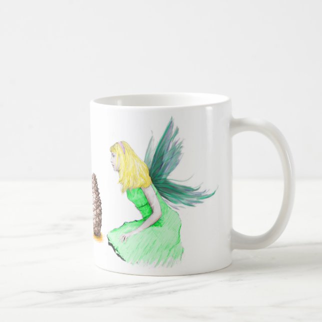 Gräs Träd Fairy med gräs cone Kaffemugg (Höger)