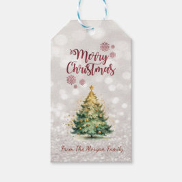 Gräs Träd,Glittery Bokeh Helgdag Presentetikett