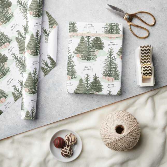 Gräs Träd God jul Helgdag Gift Presentpapper (Hantverk)