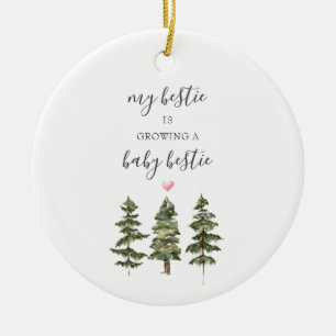 Gräs Träd Gravid Gift för Bestie Nyfödd bebis Julgransprydnad Keramik