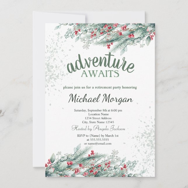 Gräs Träd Gren Berries Pension Inbjudningar (Framsida)